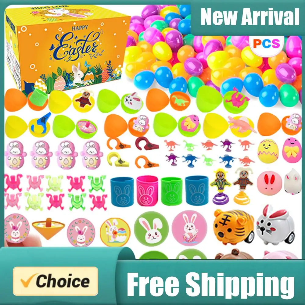 120 Pre-Filled Easter Eggs with Toys – No Stuffing Needed
